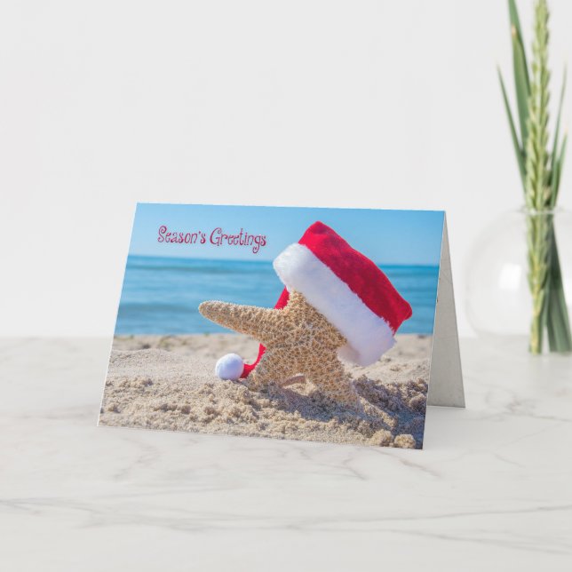 Santa Starfish Season Greetings Kort (Framsida)