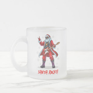 Santa Sten! Funny Jultomten som spelar gitarr Frostad Glasmugg