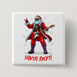 Santa Sten! Funny Jultomten som spelar gitarr Knapp