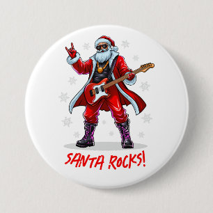 Santa Sten! Funny Jultomten som spelar gitarr Knapp