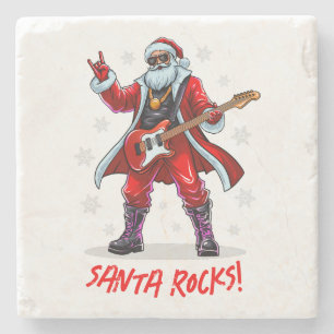 Santa Sten! Funny Jultomten som spelar gitarr Stenunderlägg