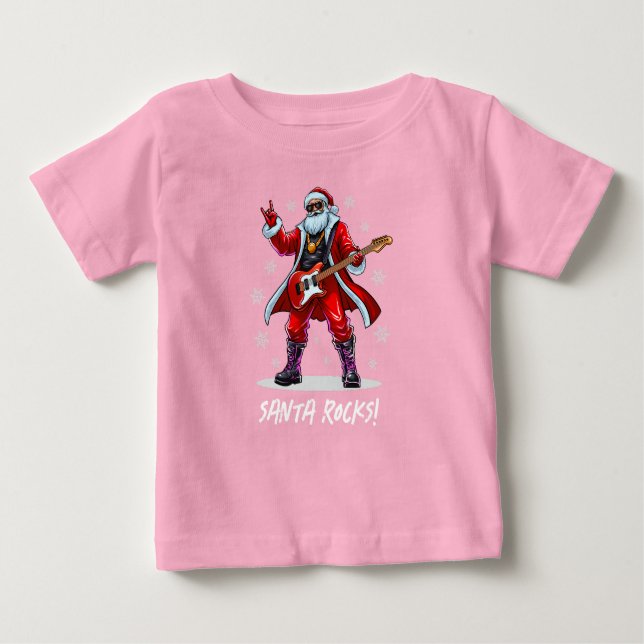 Santa Sten! Funny Jultomten som spelar gitarr T Shirt (Framsida)