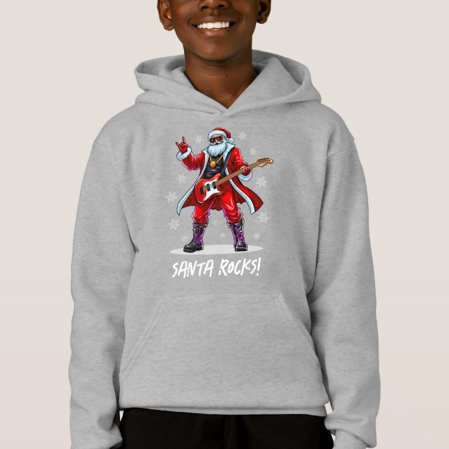 Santa Sten! Funny Jultomten som spelar gitarr T Shirt (Framsida)