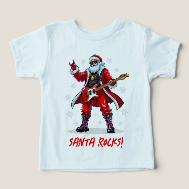 Santa Sten! Funny Jultomten som spelar gitarr T Shirt (Design Framsida)