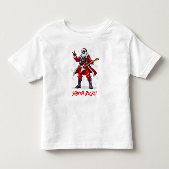 Santa Sten! Funny Jultomten som spelar gitarr T Shirt (Framsida)