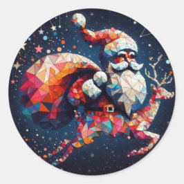 Santa Sticker Runt Klistermärke