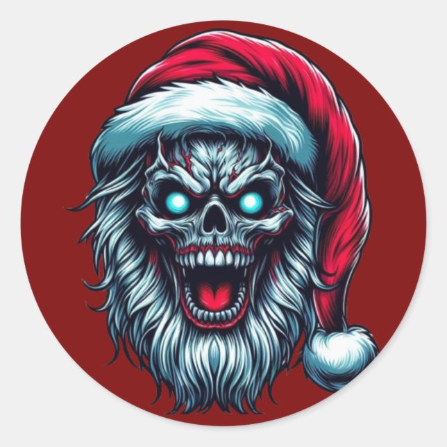 Santa Stickers Runt Klistermärke (Framsida)