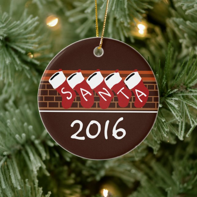 Santa Stockings Julgran julprydnad Julgransprydnad Keramik (Träd)