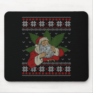 Santa Stoner Smoking Ogräs Humor Ugly jul Musmatta