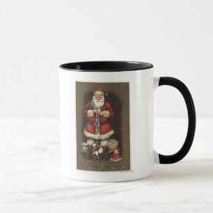 Santa stoppningstrumpa med nötknäpparen mugg