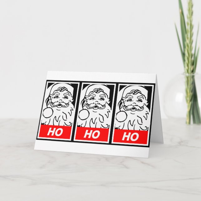 Santa Street Art: HO HO HO Helgkort (Framsida)