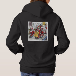 Santa Strike dam svart hoodie bak T Shirt