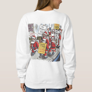Santa Strike dam vit sweatshirt baksida T Shirt