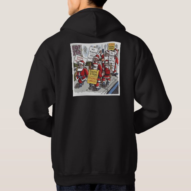 Santa Strike herr svart huva sweatshirt baksida (Baksida)