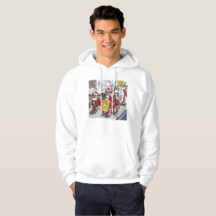Santa Strike herr vit hoodie sweatshirt