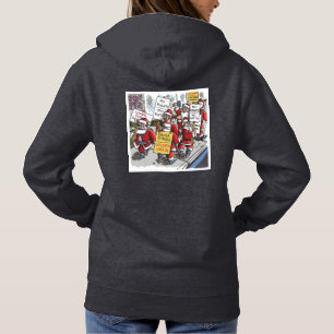 Santa Strike kvinnor dk grå hoodie bakdel T Shirt