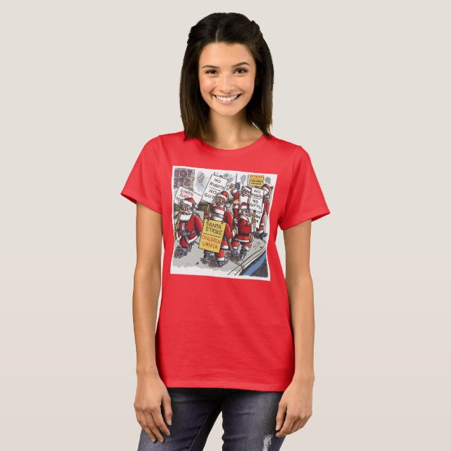 Santa Strike kvinnor röd t-shirt (Hel framsida)