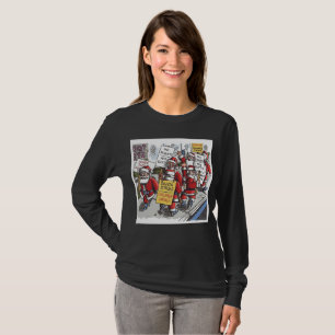 Santa Strike kvinnor svart långärmad skjorta T Shirt
