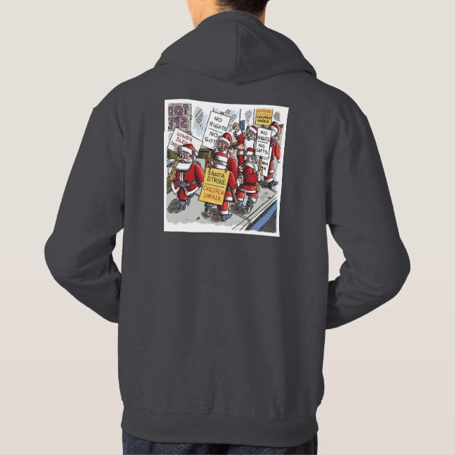 Santa Strike män mörkgrå hoodie baksida (Baksida)