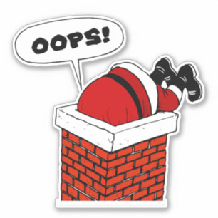 Santa Stuck i Chiminey Sticker Klistermärken