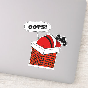 Santa Stuck i Chiminey Sticker Klistermärken