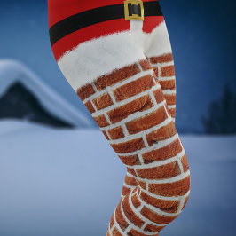 Santa Stuck i den Skorsten julfesten Leggings