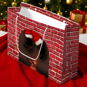 Santa Stuck in Skorsten Funny jul