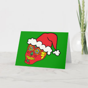 Santa Sugar Skull Helgkort