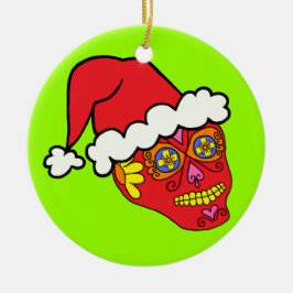 Santa Sugar Skull Julgransprydnad Keramik