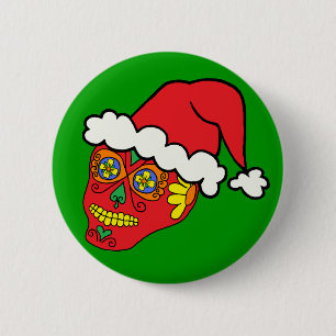 Santa Sugar Skull Knapp