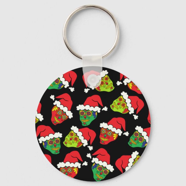 Santa Sugar Skull Nyckelring (Framsida)