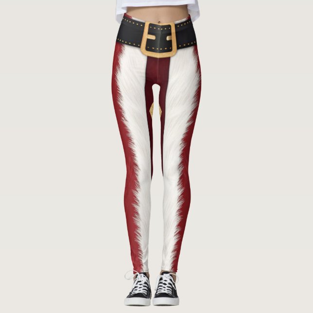 Santa Suit Striped Leggings – Modern Christmas  (Framsida)