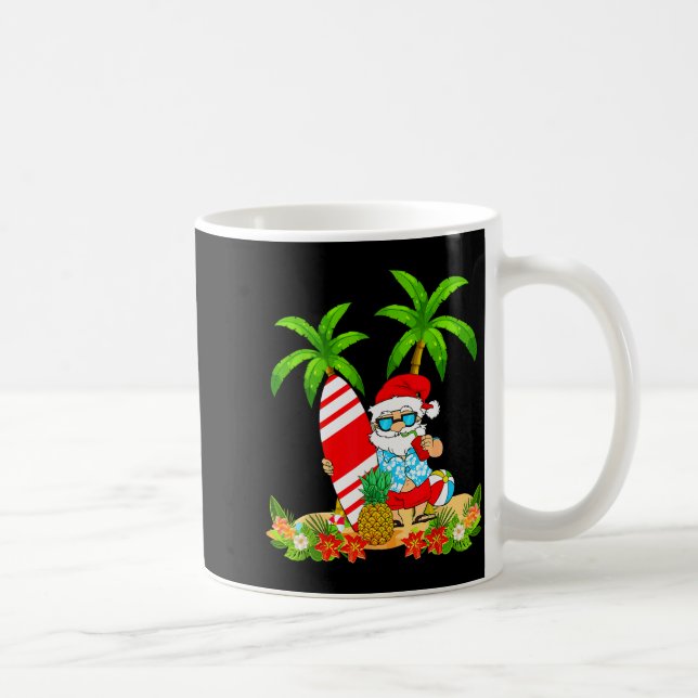 Santa Summer Surfing Christmas In July Beach Vacat Kaffemugg (Höger)