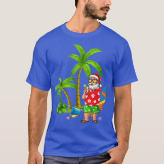 Santa Summer Swimfit Funny jul Hawaiian San T Shirt