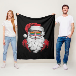 Santa Sunglasses Pride jul Pajama X-mas Gay Fleecefilt