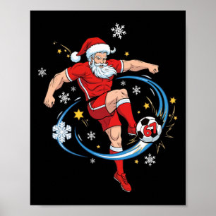 Santa Sungles Kostym Sex Sju Jul Fotboll P Poster