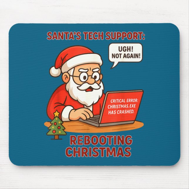 Santa Support s Rebooting Humor Tech Computer Joke Musmatta (Framsidan)