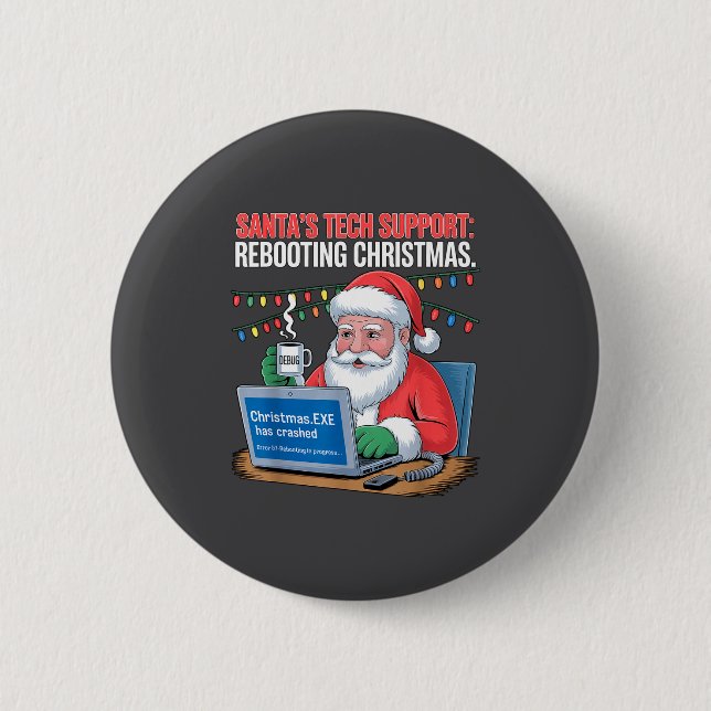 Santa Support Tech s Rebooting Tee Knapp (Framsida)