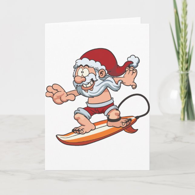 Santa surfa helgkort (Framsida)