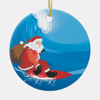 Santa surfaprydnad julgransprydnad keramik