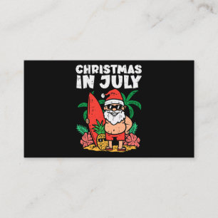 Santa Surfer Beach-julen i juli måndag Visitkort