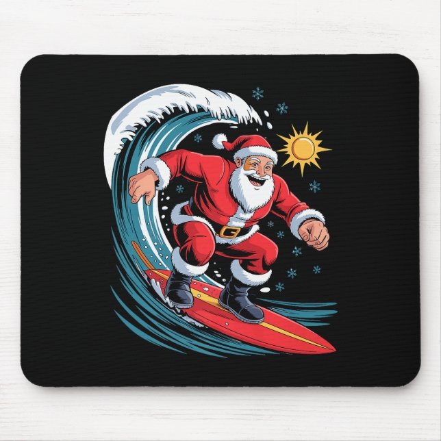 Santa Surfing Funny Surfer Holiday Christmas Xmas  Musmatta (Framsidan)