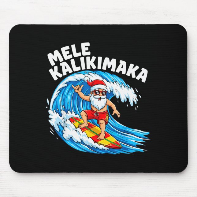 Santa Surfing Mele Kalikimaka Hawaiian Christmas  Musmatta (Framsidan)