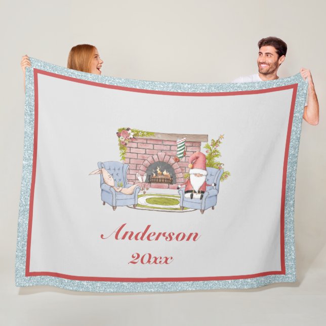 Santa Surname Year Keepsaké Fleecefilt (På plats)