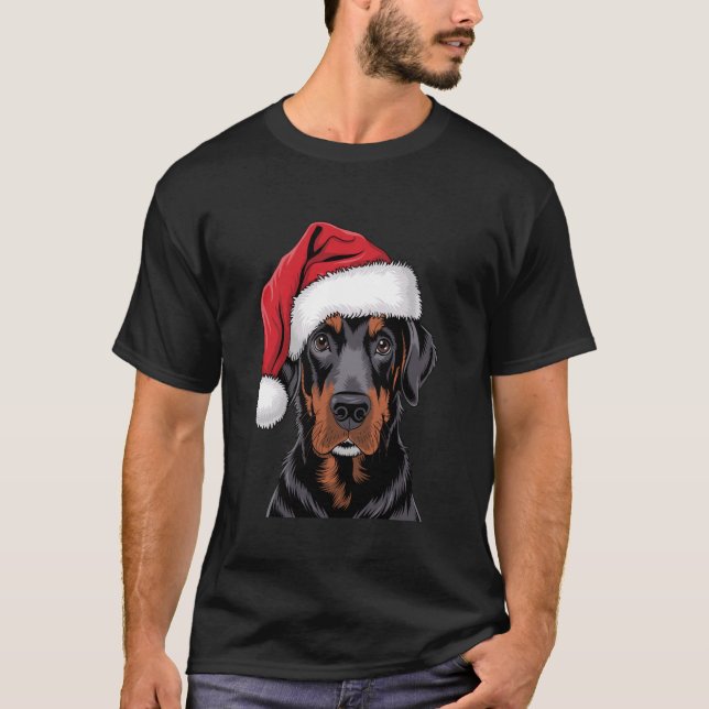 Santa Svart lab jul Hund Labrador Älskare Lab T Shirt (Framsida)