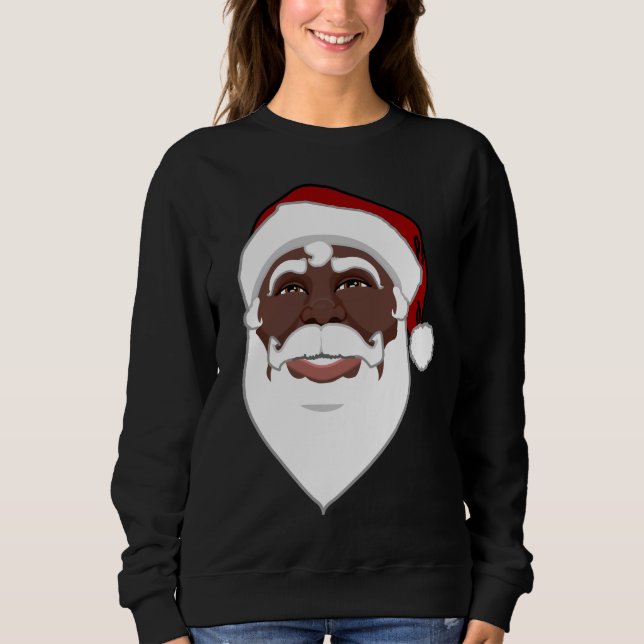 Santa Sweatshirt African American Santa Shirt T Shirt (Framsida)