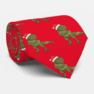 Santa T-Rex Dinosaur jul Julafton Tie Slips