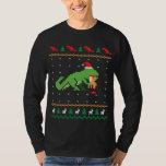 Santa T-Rex Eating Reindeer Dinosaur Ugly Christma T Shirt<br><div class="desc">Santa T-Rex Eating Reindeer Dinosaur Ugly julsötare</div>