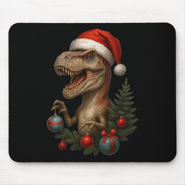 Santa T-rex jul rolig dinosaurie semester  Musmatta (Framsidan)