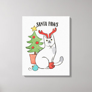 Santa tafsar den renkatten canvastryck